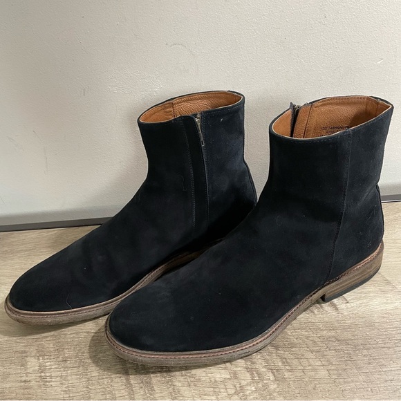 Men\'s FRYE Black Suede CHELSEA Side Zip ANKLE Dress BOOTS main image 5
